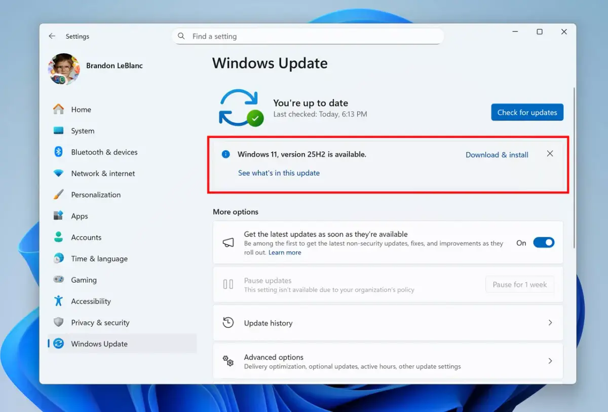 Windows 11 Update 25H2: Microsoft startet KI-native Betriebssystem-Ära